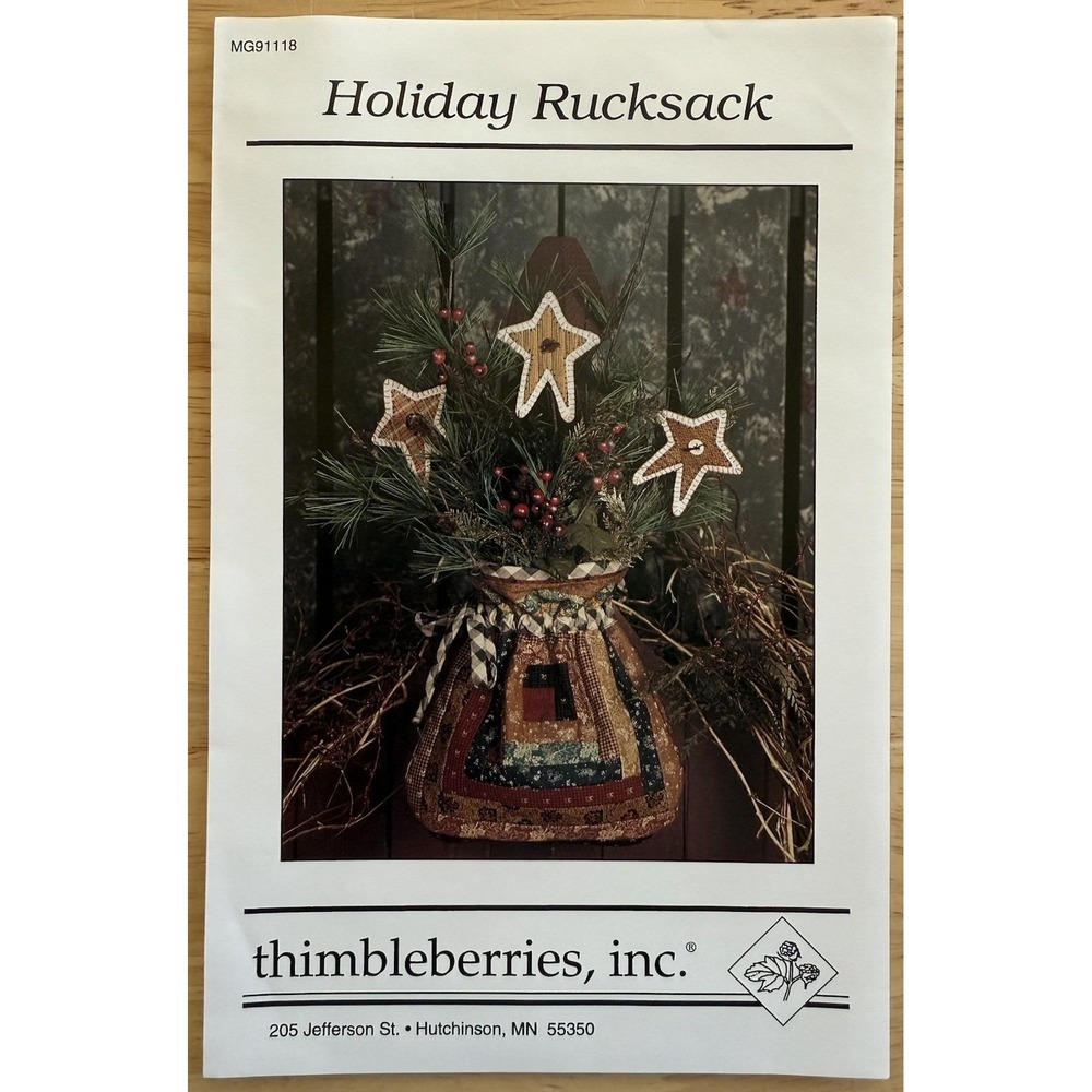 Holiday Rucksack Pattern‎ by Thimbleberries Marilyn Grinsberg 1995 14" sq UC USA